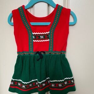 Festive Red and Green Knit Dress